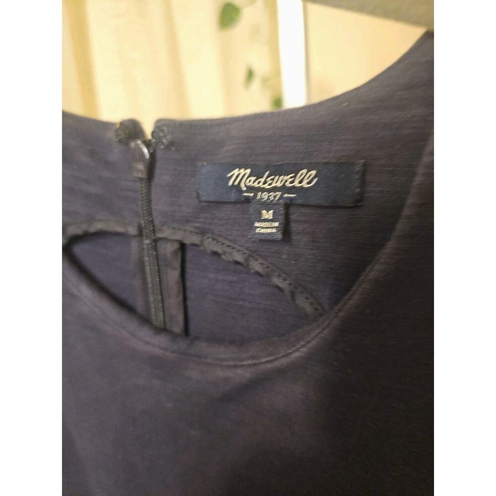 Madewell Stretch Fark Zip Back Knee Length Denim Dress Size M - Picture 4 of 5